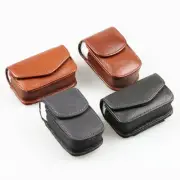 Leather Presbyopic Glasses Case Classic Belt Wearable Folding Myopic Lens Box