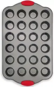 24-Cup Silicone Non-Stick Muffin Pan with Easy Grip Handles - Oven Safe