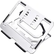 Computer Support Foldable Laptop Stand Aluminum Alloy Desktop Heightened Heat Sink 5 Height Adjustable Portable Lifting Computer Bracket,Silver