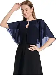 [Generic] Soft Capelets capes Shawls and Wraps for Dress Chiffon Shrug Wedding Cape Cover Up