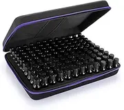 Hipiwe 120 Bottle EVA Essential Oil Storage Carrying Case Hard Shell Exterior Essential Oils Organizer Holder Traveling Bag with Foam Insert, Holds 5ml 10ml 15ml Essential Oils (X-Large, Black+Purple)