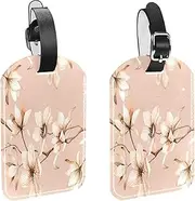 [WOSHJIUK] Luggage Tags,2 Pack Labels Suitcase Tags,Pink Flower Blossom,Luggage Tags Privacy Protection Travel Bag Tag