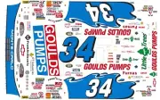 #34 Mike Mclaughlin Goulds Pumps 1/64th Scale Waterslide Nascar Decals