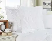 Diamond Pintuck Premium Ultra Soft European Pillowcases 2-Pack (White)