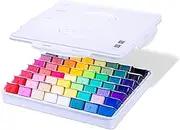 Gouache 56 Paint Set, 56 Colors x 30ml/1oz White Case Unique Jelly Cup Design, Gouache Paint for Canvas Watercolor Paper - Perfect for Beginners, Students, Artists