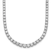 14k White Gold 14 1/2 Ct. Lab Grown Diamond VS/SI+ G+ 18 inch Graduated Tennis Necklace