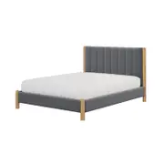 Harper Boucle Upholstered Hardwood Bed Frame - Grey