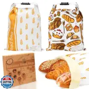 2-PACK Reusable Beeswax Bread Bag for Homemade Bread and Sourdough Loaf, Frid