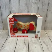 HAPE PEPE PULL-ALONG Wooden Puppy Dog - New in Box
