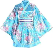 [ChangNanJun] Women's Sexy Short Kimono Dress Floral Print Japanese Traditional Yukata Robe Bathrobe Outfit