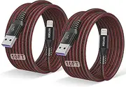 Long Iphone Charger Cable (2Pack 10FT) Extra Lightning Charging Cord 10 Foot For IPhone 11/11 Pro/X/Xs Max/XR/XR/X/8/8 Plus/7/7 Plus/6/6s/Plus/SE/5c/5s/5 iPad Air 2/Mini/Max 3Meter 10Feet Charger Wire