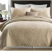 Luxury Quilted 100% Cotton Coverlet / Bedspread Set Quilt King / Super King Size Bed 250x270cm Paris Holiday