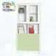 【文創集】南亞塑鋼 范特多彩3.1尺四開門中空高書櫃(六色可選) 淺綠雙色