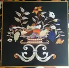 18'' Marble black Dining Coffee Side Table Top pietra dura Inlay wall panel