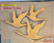 Vintage MCM Solid Brass Geese Flying Wall Decor 9" Made In India New in Box