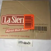 Case of 8 La Sierra Refried Black Beans 15.2oz Pouch Factory Sealed Fast Ship!!!