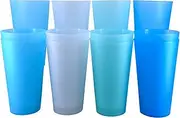 Large Plastic Cups 32 oz - Reusable Big Drinking Cup set of 12 - BPA Free Dishwasher Safe Tall Drinking Glasses - Unbreakable Water Tumblers for Kids Kitchen Outdoor