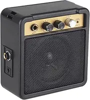 Labymos Mini Guitar Amplifier Amp Speaker 1W with 6.35mm Input 1/4 Inch Headphone Output Supports Volume Tone Adjustment Overdrive