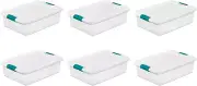 32 Qt Latching Storage Box, Stackable Bin with Latch Lid, Plastic Container to O