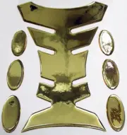 Mirror Gold 3D Resin Domed Resin Tank Pad + 6 Oval Pad Protectors Scorpio