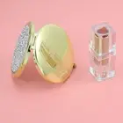 Flip Cover Diamond Handheld Makeup Mirror Love Heart Mirror Female Handle Mak_se