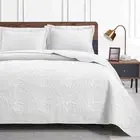 Loves cabin Twin Quilt Set White Bedspreads - Soft Bed Summer Quilt Lightweight