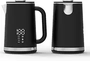 Digital Electric Kettle, Stainless Steel, Temperature Control with LED Display, 5 Temperature Settings, Black