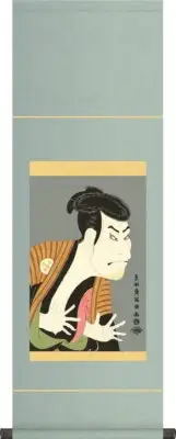 Hanging scroll Oniji Otani 3rd's "Edobei Nuke" by Sharaku Toshusai SS 31x90 cm