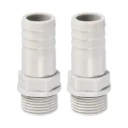 Hose Barb Fitting 15mm Barbed G3/8 Male Thread, 2 Pack Pipe Connector, Grey