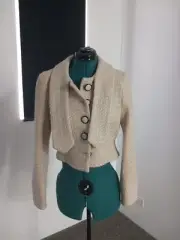 Brand New with tags alannah hill cream ivory cropped tweed jacket 12