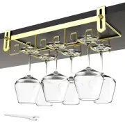Under Cabinet Wine Glass Rack Gold, Wine Glass Holder Under Shelf, Wine Glass...