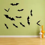 Halloween 3D Black Bat Wall Stickers Removable Halloween DIY Wall Decal Horror B