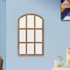 Arched Window Pane Mirror Grid Wall Mirror Background Wall Home Decor Wooden
