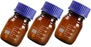 Ciieeo 3Pcs Glass Chemical Bottles Laboratory Sample Container Break Resistant for Factory and Chemical Plant Use Secure Sealing for Safe Storage