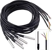 Hilitchi 3m/9.8ft DS18B20 Waterproof Temperature Sensors Digital Temp Probe (Pack of 5pcs)
