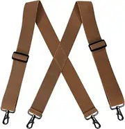 [STKARCV] Heavy Duty Suspenders Big Tall With 4 Swivel Hook Belt Loop X Back Work Braces Adjustable Elastic For Men Women