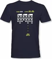 [minifan] Bicycle T-Shirt Men's: Bike Invaders – Funny Bicycle Sports Shirts Men – Mountain Bike Road Bike Shirt MTB Cycling Jersey – Cyclists