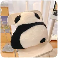 在飛比找ETMall東森購物網優惠-可愛背影熊貓抱枕辦公室靠墊上班久坐護腰神器汽車腰靠枕床頭軟包