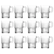 12x LAV 270ml Helen Stacking Glass Coffee Cups Clear Tumbler Glassware Gift Set