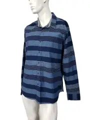 AMERICAN RAG Machina Stripe Blue Navy White Button Down Shirt sz XL NWT $45