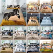 Running Horse Duvet Cover Pillowcase Single Double Queen Doona Bedding Set Gift