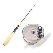 55CM Yellow EVA Handle Telescopic Fishing Rod Reel Combo Mini Pocket Ice Fishing Rod Set