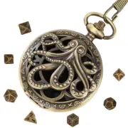 7pcs Metal Polyhedral Dices DND for Dungeons and Dragons in Octopus Pocket Box