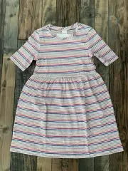 Gymboree Mix N Match Girls knit Purple Pink Grey Stripe dress NWT Xs 4