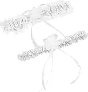 [SAFIGLE] Wedding Bow Garters Leg Decorations Set Lace Garters for Women Set of Elegant Lace Bowknot Leg Garters Comfortable and Strong Wedding Garters Bride Accessories White