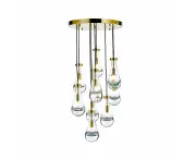 Rayne Collection - Round Cluster - W:50cm H:100cm- Brass Chandelier