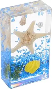 Ocean Specimen Shell Specimen Collection Sea Star Paperweights Ocean Animal Specimen Marine Sea Star Shell Paperweights Specimen Cube for Sea Animal Paperweight Resin