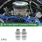 Push to Fittings 5/16" Compression Air Line Quick Connector 2 Pcs Silver Tone