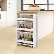 Costway4-Tier Slide-out Rolling Slim Storage Trolley for Kitchen