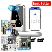 Keyless Entry Door Lock with Fingerprint and Remote Access - Weather Resistant